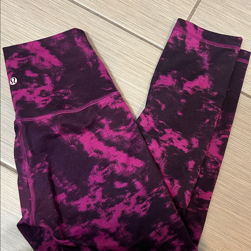 Lululemon Purple and Pink Tie-Dye Leggings